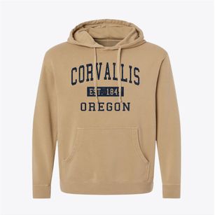 Corvallis Oregon Classic Established Pigment-Dyed Hoodie
