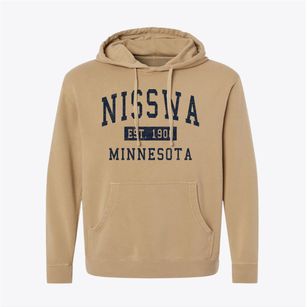 Nisswa Minnesota Classic Established Pigment-Dyed Hoodie