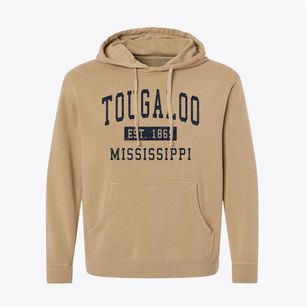 Tougaloo Mississippi Classic Established Pigment-Dyed Hoodie