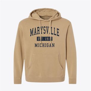 Marysville Michigan Classic Established Pigment-Dyed Hoodie
