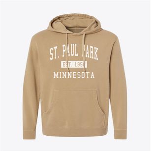 St. Paul Park Minnesota Classic Established Pigment-Dyed Hoodie
