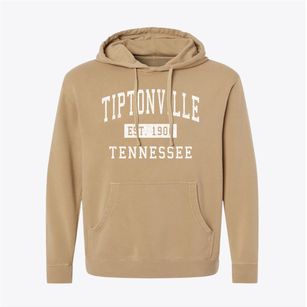 Tiptonville Tennessee Classic Established Pigment-Dyed Hoodie