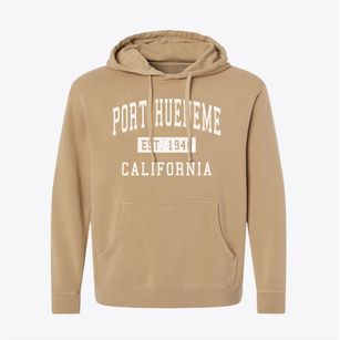 Port Hueneme California Classic Established Pigment-Dyed Hoodie