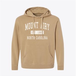 Mount Airy North Carolina Classic Established Pigment-Dyed Hoodie