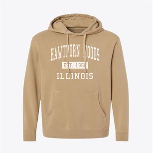 Hawthorn Woods Illinois Classic Established Pigment-Dyed Hoodie