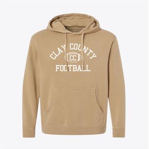 Clay County High School Classic Football Pigment-Dyed Hoodie