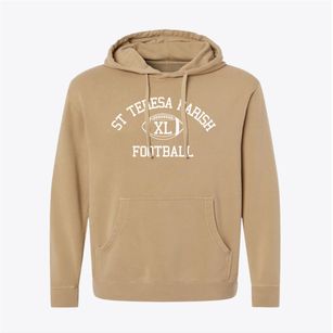 St Teresa Parish Classic Football Pigment-Dyed Hoodie