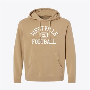 Westville Junior High School Classic Football Pigment-Dyed Hoodie