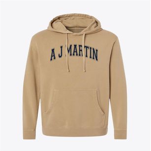 A J Martin Elementary School Varsity Arch Pigment-Dyed Hoodie