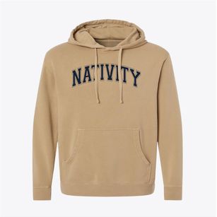 Nativity School Varsity Arch Pigment-Dyed Hoodie