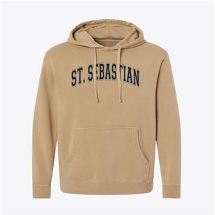 St Sebastian Parish Varsity Arch Pigment-Dyed Hoodie