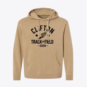 Clifton Elementary School 1 Track and Field Pigment-Dyed Hoodie