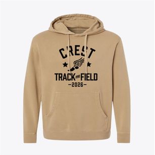 Crest Middle School Track and Field Pigment-Dyed Hoodie