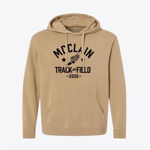 Mcclain High School Track and Field Pigment-Dyed Hoodie