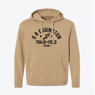 O R Edgington Elementary School Track and Field Pigment-Dyed Hoodie