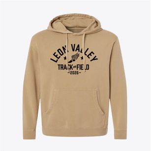 Leon Valley Elementary School Track and Field Pigment-Dyed Hoodie