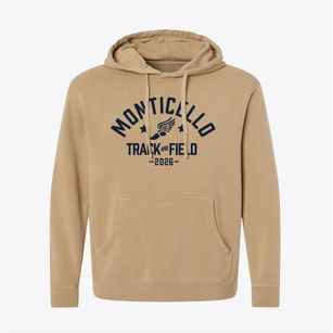 Monticello Elementary School Track and Field Pigment-Dyed Hoodie