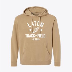 Laton Elementary School Track and Field Pigment-Dyed Hoodie