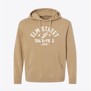 Elm Street Elementary School Track and Field Pigment-Dyed Hoodie