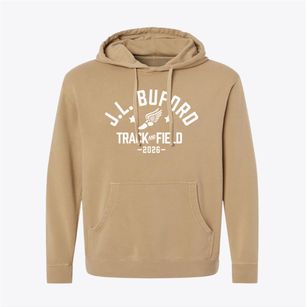 J.l. Buford Intermediate Center School Track and Field Pigment-Dyed Hoodie
