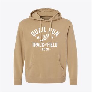Quail Run Elementary School Track and Field Pigment-Dyed Hoodie