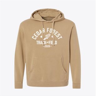 Cedar Forest Christian School Track and Field Pigment-Dyed Hoodie
