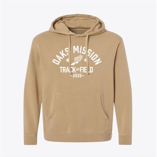 Oaks Mission Elementary School Track and Field Pigment-Dyed Hoodie