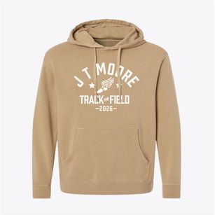 J T Moore Middle School Track and Field Pigment-Dyed Hoodie