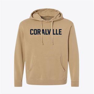 Coralville Iowa Classic Block Pigment-Dyed Hoodie