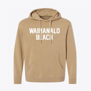 Waimanalo Beach Hawaii Classic Block Pigment-Dyed Hoodie