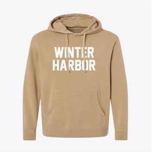 Winter Harbor Maine Classic Block Pigment-Dyed Hoodie