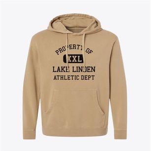 Lake Linden Michigan Athletic Dept Pigment-Dyed Hoodie