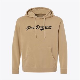 Port Dickinson New York Vintage Team Pigment-Dyed Hoodie