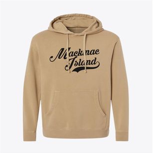 Mackinac Island Michigan Vintage Team Pigment-Dyed Hoodie