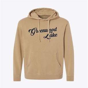 Greenwood Lake New York Vintage Team Pigment-Dyed Hoodie