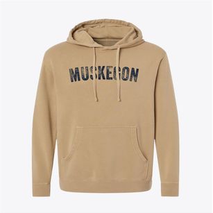 Muskegon Michigan Timeless Retro Pigment-Dyed Hoodie
