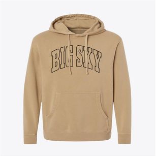 Big Sky Montana Trendy Block Pigment-Dyed Hoodie