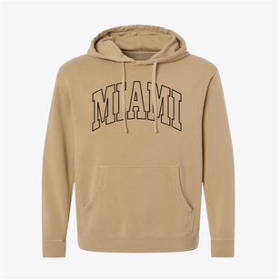 Miami Oklahoma Trendy Block Pigment-Dyed Hoodie