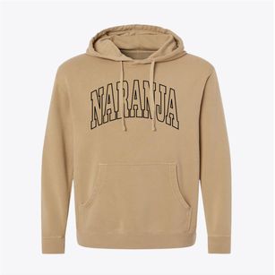 Naranja Florida Trendy Block Pigment-Dyed Hoodie