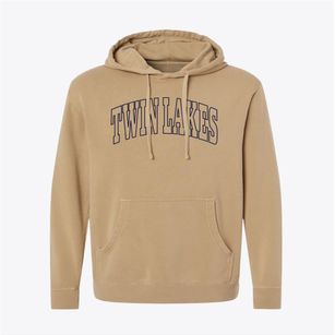 Twin Lakes Wisconsin Trendy Block Pigment-Dyed Hoodie