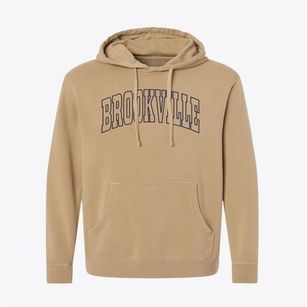 Brookville New York Trendy Block Pigment-Dyed Hoodie