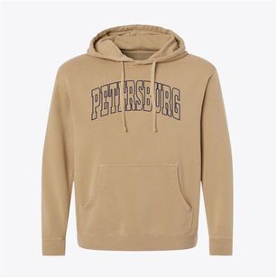 Petersburg West Virginia Trendy Block Pigment-Dyed Hoodie