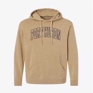 Port Huron Michigan Trendy Block Pigment-Dyed Hoodie