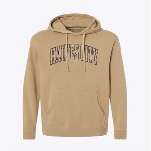 Haines City Florida Trendy Block Pigment-Dyed Hoodie