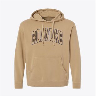 Roanoke Virginia Trendy Block Pigment-Dyed Hoodie