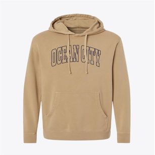 Ocean City New Jersey Trendy Block Pigment-Dyed Hoodie