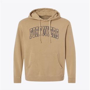 Fort Myers Florida Trendy Block Pigment-Dyed Hoodie