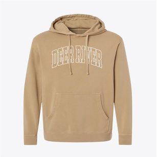 Deer River Minnesota Trendy Block Pigment-Dyed Hoodie