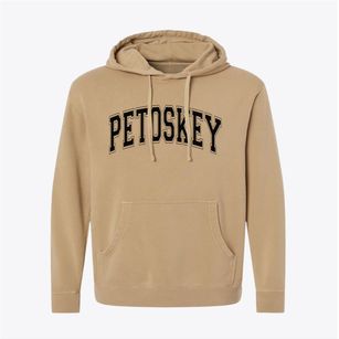 Petoskey Michigan Varsity Pigment-Dyed Hoodie