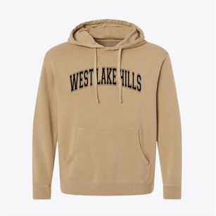West Lake Hills Texas Varsity Pigment-Dyed Hoodie